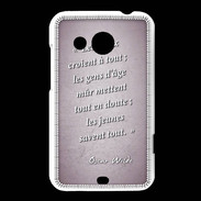Coque HTC Desire 200 Les vieux Rose Citation Oscar Wilde