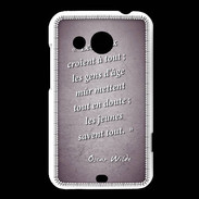 Coque HTC Desire 200 Les vieux Violet Citation Oscar Wilde