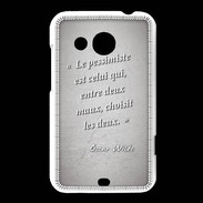Coque HTC Desire 200 Pessimiste Gris Citation Oscar Wilde