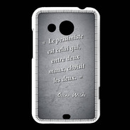 Coque HTC Desire 200 Pessimiste Noir Citation Oscar Wilde