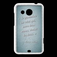 Coque HTC Desire 200 Pessimiste Turquoise Citation Oscar Wilde