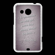 Coque HTC Desire 200 Pessimiste Violet Citation Oscar Wilde