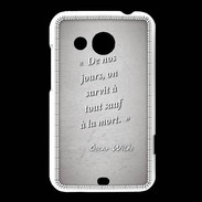 Coque HTC Desire 200 Survie mort Gris Citation Oscar Wilde