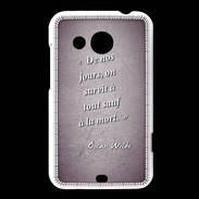 Coque HTC Desire 200 Survie mort Violet Citation Oscar Wilde