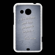 Coque HTC Desire 200 Ami poignardée Bleu Citation Oscar Wilde