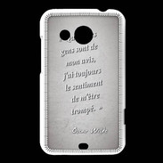 Coque HTC Desire 200 Avis gens Gris Citation Oscar Wilde