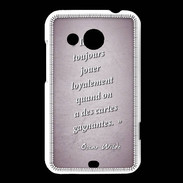 Coque HTC Desire 200 Cartes gagnantes Rose Citation Oscar Wilde