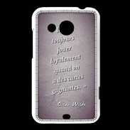 Coque HTC Desire 200 Cartes gagnantes Violet Citation Oscar Wilde
