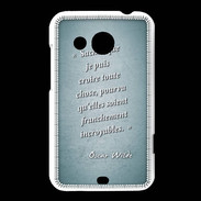 Coque HTC Desire 200 Croire Turquoise Citation Oscar Wilde