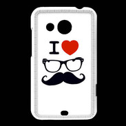Coque HTC Desire 200 I love Lunette Moustache