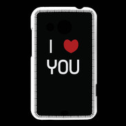 Coque HTC Desire 200 I love you noir