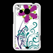 Coque HTC Desire 200 motif floral bleu