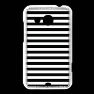 Coque HTC Desire 200 rayures noires et blanches