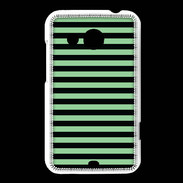 Coque HTC Desire 200 rayures vert d'eau et noires
