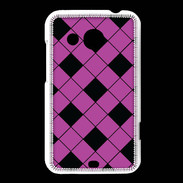 Coque HTC Desire 200 losange noir & rose