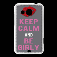 Coque HTC Desire 200 Keep Calm Girl Gris