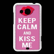 Coque HTC Desire 200 Keep Calm Kiss me Rose