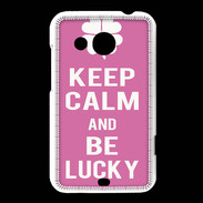 Coque HTC Desire 200 Keep Calm Be Lucky Rose