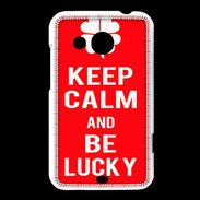 Coque HTC Desire 200 Keep Calm Be Lucky Rouge
