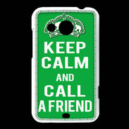 Coque HTC Desire 200 Keep Calm Call friend Vert