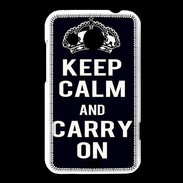 Coque HTC Desire 200 Keep Calm Carry on Noir