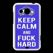 Coque HTC Desire 200 Keep Calm Fuck hard bleu