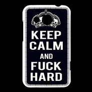 Coque HTC Desire 200 Keep Calm Fuck hard Noir
