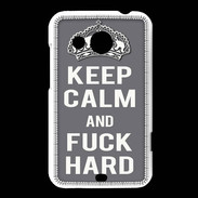 Coque HTC Desire 200 Keep calm Fuck hard Gris