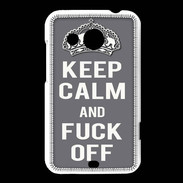 Coque HTC Desire 200 Keep Calm Fuck Off Gris