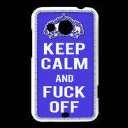 Coque HTC Desire 200 Keep Calm Fuck off bleu