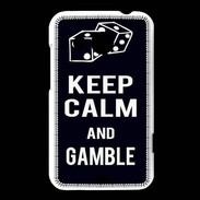 Coque HTC Desire 200 Keep Calm Gamble Noir