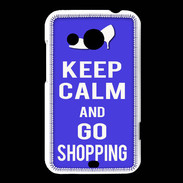 Coque HTC Desire 200 Keep Calm Go Shopping Bleu
