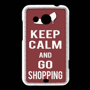 Coque HTC Desire 200 Keep Calm Go Shopping Brique