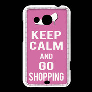 Coque HTC Desire 200 Keep Calm Go Shopping Rose