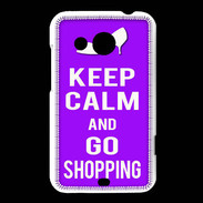 Coque HTC Desire 200 Keep Calm Go Shopping Violet