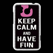 Coque HTC Desire 200 Keep Calm Have fun Noir