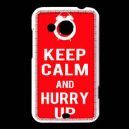 Coque HTC Desire 200 Keep Calm Hurry up Rouge