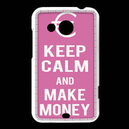 Coque HTC Desire 200 Keep Calm Make money Rose