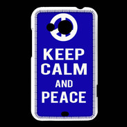 Coque HTC Desire 200 Keep Calm Peace Bleu
