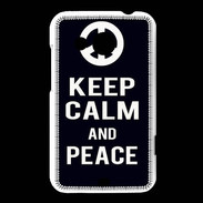 Coque HTC Desire 200 Keep Calm Peace Noir