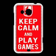 Coque HTC Desire 200 Keep Calm Play games Rouge