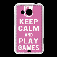 Coque HTC Desire 200 Keep Calm Play games Rose