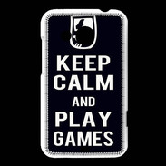 Coque HTC Desire 200 Keep Calm Play games Noir