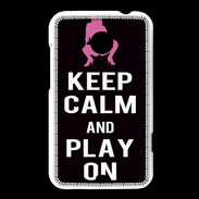 Coque HTC Desire 200 Keep Calm Play on Noir