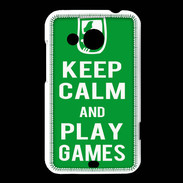 Coque HTC Desire 200 Keep Calm Play games Vert