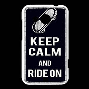 Coque HTC Desire 200 Keep Calm Ride on Noir