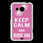 Coque HTC Desire 200 Keep Calm Ride on Rose