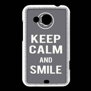 Coque HTC Desire 200 Keep Calm Smile Gris