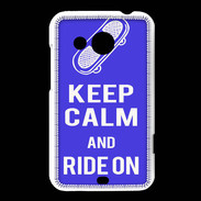 Coque HTC Desire 200 Keep Calm Ride on Bleu