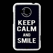 Coque HTC Desire 200 Keep Calm Smile Noir